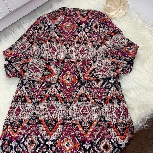 J. Jill Long-Line Open Front Cotton Blend Cardigan Sweater Women's Size Large - Picture 4 of 10